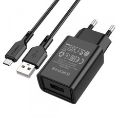 СЗУ micro USB 2,1A (провод разъемный) BOROFONE BA68A черный