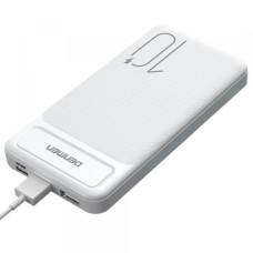 Аккумулятор внешний 10000mA DENMEN DP09 (2 USB выхода 2,1A) белый