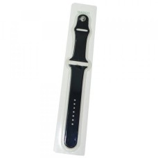 Ремешок совместим с Apple Watch (42 мм/44 мм/45 мм) силикон SM черный /блистер/