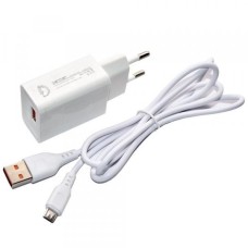 СЗУ micro USB 2,4A (провод разъемный) DENMEN DC01V белый